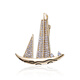 Qlady men's fashion brand brooch sailing brooch lapel pin suit corsage high-end women's accessories birthday company gift