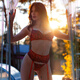 Chilirose europea y americana lencería sexy garter sexy buce bordado sujetador bordado tanga pijama caliente juego para mujeres rojo con medias rojas es adecuada para 110-125Jin [Jin iguala 0.5 kg], 156-174cm