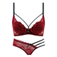 Big Velvet Goose Underwear Women's Suit Sexy Small Breast Push Up Steel Ring Bra Set Sexy Lace Sexy Temptation Beautiful Back Bra Burgundy 70B 32-