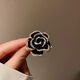 Stanwyck Camellia Brooch Women's Exquisite Niche Design New Trendy High-end Suit Pin Accessory B Style Black