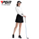 Ropa de golf PGM para mujeres, camiseta de manga larga, cuello acanalado, tela elástica, molienda y figura cálida y adelgazante YF698-White [Top] M