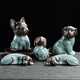 FW Keramikhund Ornamente Zodiakschilder für Wohlstand 12 Zodiakschilder von Hund Jahr Maskottchen Wohnzimmer TV-Schrank Eingang Home Office Dekoration Bläste kleine Geschenke Haus Hunde-Links links