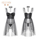 
Feimu sexy pajamas female-grade dirty temptation perspective wedding dress couples stimulate sexual intercourse thong crotch perverted character pure love newly married 6630 veil + dress + neck ring + uniform size