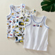 Printed cotton house 3-piece children's vest pure cotton baby boy summer thin breathable bottoming shirt Japanese boy cotton top Astroman vest 3-piece 100