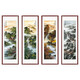 XUNDIAN (XUNDIAN) landscape painting living room scenery four screens Chinese painting office hanging painting mountain painting sofa background wall painting ink painting spring, summer, autumn and winter A right angle rosewood color solid wood with frame 135*45 cm