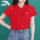 安踏（ANTA） 短袖t恤女夏季宽松透气翻领polo衫跑步健身轻薄冰丝速干衣户外半袖体恤休闲运动服装 -4A14066经典红 S/160
