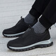Zulijian Master Old Men's Autumn Thickened Casual Shoes Soft Sole Anti-Slip Leather Surface Older Stroller Women 9207 Black Men's Spring and Autumn Style One-Step 41