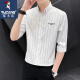 Camisa de manga corta de carpintero Summer nuevo Camisa de cinco maneras Estilo coreano Camiseta de seda de seda de hielo de manga media DC679 Estilo de seda de hielo de calidad blanca 2XL 125-140Jin [Jin iguala 0.5 kg]