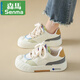 Senma Weiße Schuhe für Frauen 2025 Neues Herbst Dick-Soled Casual Sports Schuhe vielseitige Vater-Damenschuhe Europäische Station Beige 4,0 cm 37