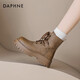 Daphne Martin Stiefel für Frauen 2025 Sommer -Single -Stiefel Britische Stil Dicker Sohle erhöhte Arbeitstiefel Western große gelbe Stiefel Trend D644087 Brown 35