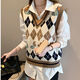 
ZHIDOUDOU Knitted Vest Wearing Women's New Extra Large Size Sweater Fat mm Knitted Exterior Loose Horse Clip Lazy Style Black 9901 Single-piece Vest 5XL Size 200-230Jin [Jin equals 0.5 kg]