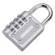 Bingyu zinc alloy password lock waterproof and rust-proof suitcase 4-digit password padlock gym anti-theft lock mechanical cabinet lock silver BYP-216