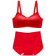 Fenyi zodiac year red underwear set for women with big red and small breasts, push-up, thin, seamless underwear, bra, wedding gift, red (back hook), M 160/85