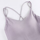 Pajama de sospecho de Fenten para mujeres en verano, delgada sensación de fresco de seda de hielo, se puede usar en el exterior, almohadilla de cofre con cuello V integrada para ropa para el hogar 724 lilas púrpura [correa de hombro]