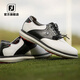 FootJoy golf shoes FJ Men's Traditions Classic Fashionable Spikeless Shoes Lightweight and Cushioned Golf Sports Shoes 57927-White and Blue [Non-spike] Size 43 = US Size 8.5