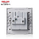 DELIXI switch socket panel 86 household concealed wall power supply CD815 official white whole house package cream style oblique misalignment five-hole (large spacing 5-hole power supply) official website home and series classic decorative decoration large panel