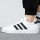 阿迪达斯（adidas）官方舰店男鞋 夏季新款运动鞋耐磨德训鞋滑板鞋透气休闲鞋男 9195-白色-皮质三条纹板鞋 41