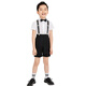 Romon boys dress suit British style summer flower boy suit handsome boy overalls table graduation children's performance four-piece suit shirt + shorts + suspenders + bow tie 120