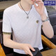 SEPTWOLVES short-sleeved T-shirt for men's summer ice silk round neck half sleeve fashion brand trendy Korean style body shirt 963 white 2XL about 135-150 Jin [Jin equals 0.5 kg] can be worn