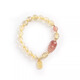 BOSFRU high-end blond crystal bracelet, strawberry crystal Pixiu, lucky girl style bracelet to give to your girlfriend and best friend as a gift, suitable for hands with a circumference of 16cm