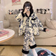 
Modal 2025 new pajama plush coral velvet home clothes for autumn and winter women's flannel plus velvet thickened large size set 6624 flagship model women's M size (recommended weight 80-100 Jin [Jin equals 0.5 kg])