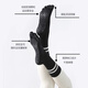 XZITO yoga socks, Pilates socks, professional women's spring and summer mid-calf adult sports socks, non-slip five fingers, light gray + black
