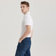 Season 5 SMART FIVE heavy double bead floor short-sleeved POLO shirt men's ice silk pure white light luxury business shirt collar daily commuting T white D757 L (weight recommended 66-75kg)
