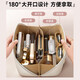 Baicaoyuan Make-up-Beutel Reisen Toilettenartikel Bag Kosmetische Aufbewahrungstasche Hautpflegeprodukte tragbare hochwertige Wasserdichte empfohlener Modell-Milch-Aprikosen weiß [Trennungskapazität]