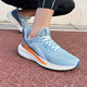 361 degree sports shoes men's shoes flying fish summer mesh breathable contrast color gradient running shoes shock-cushioning wear-resistant body measurement shoes blue mist gray/fluorescent strong orange 43
