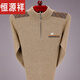 Hengyuanxiang cardigan men's middle-aged and elderly sweater 2024 winter new thickened zipper collar red zodiac dad base shirt TH-ZYR-9906 black 170 (120-140Jin [Jin equals 0.5 kg])