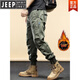 JEEP SPIRIT casual work pants for men in spring and autumn new loose wear-resistant pants for men trendy middle-aged and young men's trousers 679 khaki # model Regular 38 (recommended 180-190Jin [Jin equals 0.5 kg])