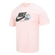 耐克（NIKE） 短袖T恤男士夏季运动服宽松纯棉印花休闲叠搭刺绣轻便半袖上衣 FB9804-686粉色 L