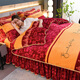 Yu Zhaolin's four-piece set of milk velvet on a winter bed in winter, double-sided velvet thickened flannel quilt cover bed skirt anti-static double-home love 1.5 meters bed four-piece set [quilt cover 1.8*2.2 meters]