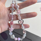 Paiqin ist geeignet für die Liebe CCD -Kamera Armband DIY Perlen Mobiltelefonkette Lanyard Mobiltelefon Hülle Anhänger sanfte Kirschblüte Pink Love Hanger Kette