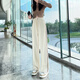 
The new high-waist loose slim casual sports pants corduroy straight-leg pants 3888 black regular (high 166 or less) M