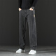 Romon 2025 Nuevo verano Jeans Grey Jeans de verano Men's Spring and Summer suelto recto de pierna ancha ELASTIC Casco Long pantalones 703 Azul gris Estilo delgado + 702 Gris negro Estilo delgado 36 Circunción de cintura 2 pies 8 adecuados para alrededor de 170-180 Jin [Jin equivale a 0.5 kg]