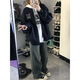 7 Jackets piloto de alta calidad para hombres en primavera y otoño New American Retro Street Trend Marca de béisbol suelto más uniforme de béisbol de vellón para hombres TMZXF-W694 Black XL