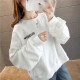 Yu Zhaolin Women's Korean Style Fashion Sweater Letter Loose Bottoming Shirt Thin T-shirt Jacket Women YWWY201289 White M