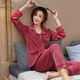 Yalu Koralle Velvet Pyjamas für Frauen im Herbst und Winter plus samt verdickte warme Insel Samtanzug Winter Flanell -Hauskleidung 9215 Erdbeer -Strickjacken Pyjamas M (80 100jin [Jin gleich 0,5 kg])