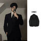 Xingsuyao (xingsuyao) black casual suit jacket men's high-end handsome shoulder pad suit interview versatile large size three-piece suit black suit + shirt + tie + trousers XL 130-140Jin Jin equals 0.5 kg