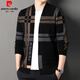 Pierre Cardin Marke Wolle Kristall Gitter Cardigan Männer mittleren Alters und junge trendige Strickpullover Casual Jacket M. Männer Aprikosen Farbe 165