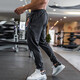 Lutielang Sports Pants Men's Fitness Stretch Quick-Drying Physical Training Running Squat Leg Pants Dark Gray L