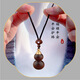 DING FEI Cinnabar Rosewood Gourd Car Keychain Pendant Openable Hollow Bottle Fulu Pendant Gift Rosewood Gourd Necklace B06-101