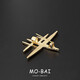 QUAMER flash diamond cross star brooch design niche suit windbreaker corsage coat pin star diamond gold