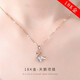 Eoth18k gold moissanite diamond little swan necklace girl clavicle chain rose gold pendant birthday gift for girlfriend 18k gold moissanite pendant + S925 chain + certificate