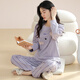 
Catman 100% pure cotton home clothes pajamas women's skin-friendly and comfortable modification neck lines long-sleeved pants can be worn outside suit autumn and winter [pure cotton + round neck style] 9904 Women's style L [Suggest weight 100-120 Jin [Jin equals 0.5 kg]]
