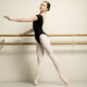 Sansha Adult V-Neck Dance Practice One-Piece Suit à manches courtes Backless Ballet Gymnastics Suit LS3551 Black XL