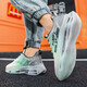 EXUELING men's shoes summer breathable cushion shock-absorbing large size men's shoes sports shoes youth trendy running shoes heightened summer shoes men TK757 gray-green 42 (260mm)