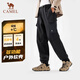 骆驼（CAMEL）【王俊凯同款】户外冲锋软壳裤男束脚工装裤发热加绒 G688  M