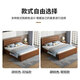 Kimber oak upgraded bed board solid wood bed new Chinese double bed walnut color wooden bed simple master bedroom home single bed walnut color single bed 1.5*2 meters upgraded bed board